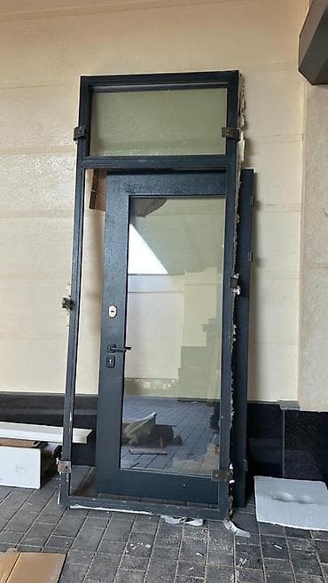 жидкость для дыма: Двери для домов и квартир, Металлическая, Одностворчатая, Со стеклом, цвет - Серый — 1