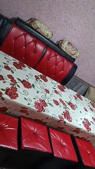 угловой диван новый: Кухонный мягкий уголок, Дерево, цвет - Красный — 3