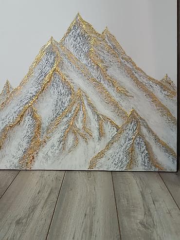 led light: Текстурная картина "Золотые вершины" — 1