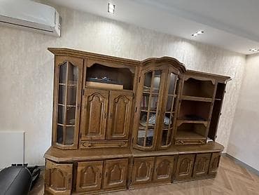 Классическая модульная стенка из массива/шпона дерева в стиле ретро — 1