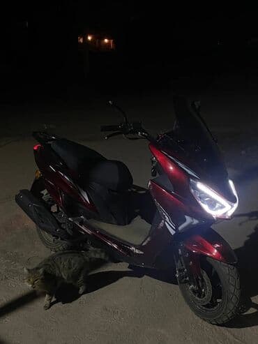 электронные мотоцикл: Скутер макси-класса, красный металлик. Особенности: - Агрессивный — 6