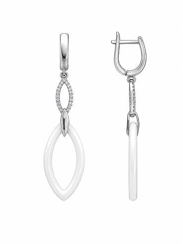 Серьги «White Leaf» — артикул 7579 - Материал: серебро 925 пробы - at lalafo.kg Серьги «White Leaf» — артикул 7579 - Материал: серебро 925 пробы -