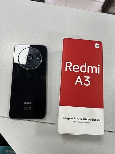 Redmi, Redmi A3, Б/у, 64 ГБ, цвет - Черный, 2 SIM