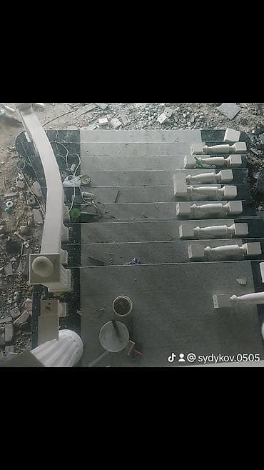классическая: Лестница из гранита, мрамора Для дома, Бесплатный замер, Форма лестницы: Прямая, Стиль: Классический — 9