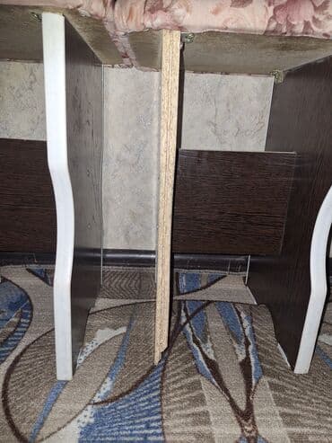 Столы: Кухонный стол и стул, Б/у, Самовывоз, Платная доставка, цвет - Черный — 4