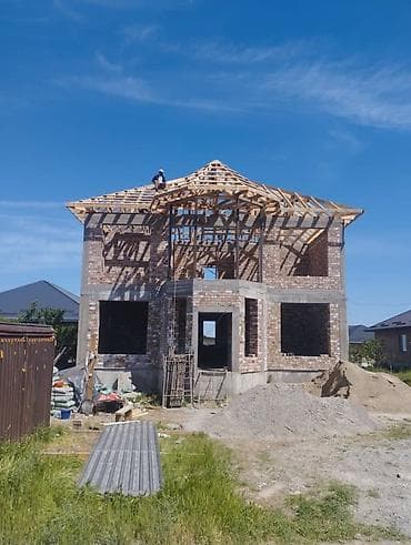 кирпич цемент: Стройка, Кыш коебуз, бетон куябыз, крыша жабабыз Өзбек бригада, кладка — 6