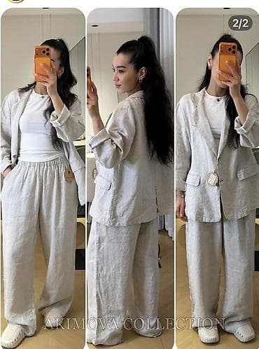пиджак лен: Льняной женский костюм из коллекции Akimova Collection. Состав и — 2
