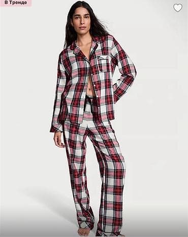 Victoria Secret размер М Женская двухкомпонентная пижама в клетку - — 1