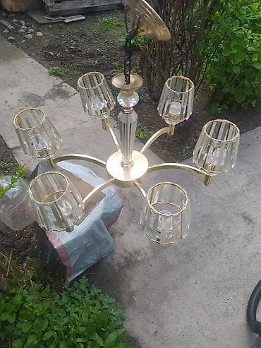 люстра раритет: Потолочная люстра на 6 плафонов - Классический каркас золотистого — 2