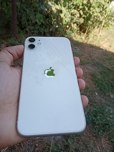 IPhone 11, Б/у, 64 ГБ, Серебристый, Защитное стекло, 66 %