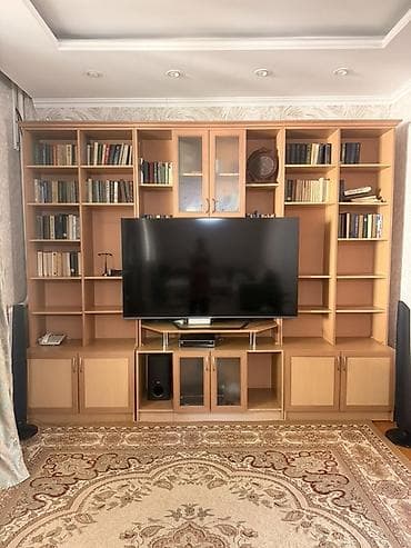 Стенка-шкаф, Тип стенки-шкафа: Модульная, Для зала, Б/у, Особенности: С отделением под телевизор