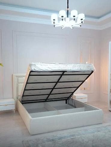 Эмерек гарнитурлары: Уктоочу бөлмө гарнитуру, Жаңы, Эки кишилик керебет, түсү - Ак — 5