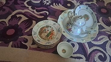 Фарфоровый сервиз Мадоннас классическими многоцветными сюжетными at lalafo.kg Фарфоровый сервиз Мадоннас классическими многоцветными сюжетными