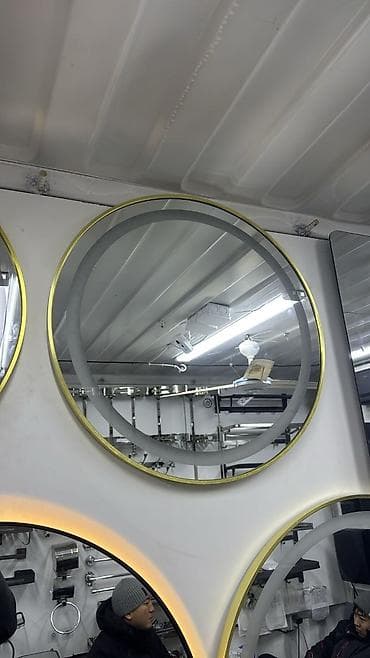 Вазы: Зеркало подсветкой настенное 60х60см рамка черный 3300 сом 60х60см — 2