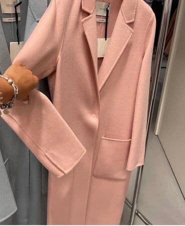 бордовое вечернее платье в пол: Пальто, Классика, Осень-весна, Кашемир, Длинная модель, M, L — 1