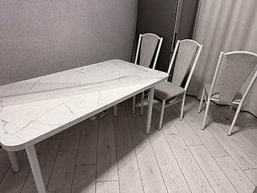 foldable table: Кухонный стол и стул, цвет - Белый — 6