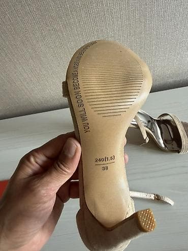 Босоножкалар, 37, Жаңы, түсү - Саргыч боз, Өзү алып кетүү — 5