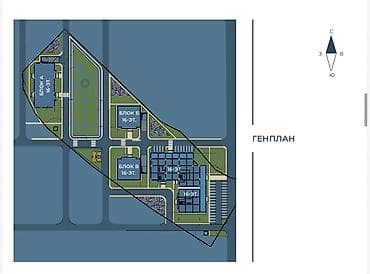 генплан: Строится, Элитка, 1 комната, 46 м² — 3
