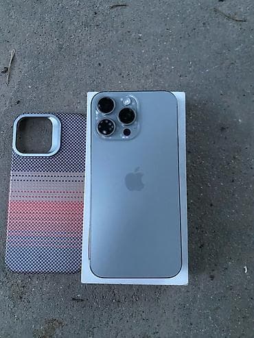 IPhone 15 Pro Max, Б/у, 256 ГБ, Natural Titanium, Зарядное устройство, Защитное стекло, Чехол, 82 % at lalafo.kg IPhone 15 Pro Max, Б/у, 256 ГБ, Natural Titanium, Зарядное устройство, Защитное стекло, Чехол, 82 %