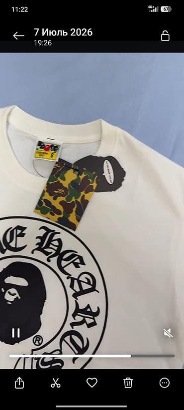 СРОЧНО ФУТБОЛКА BAPE x CHROM HARTS,НОВАЯ ПОСЛЕДНЯЯ ОТДАЮ ЗА — 4