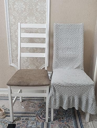 Брусчатка, тротуарная плитка: Стул для кухни, Б/у, Дерево, цвет - Белый — 1