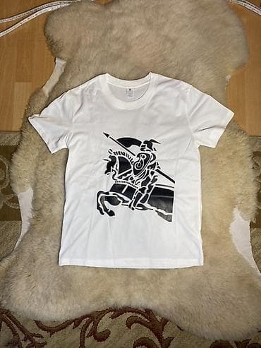 Мужская футболка, Стандарт, Burberry, Новый, цвет - Белый, Самовывоз, Платная доставка