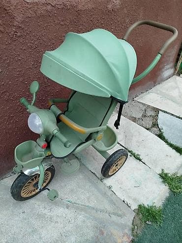 mini jack: Детский трехколесный велосипед с родительской ручкой и капюшоном - — 2