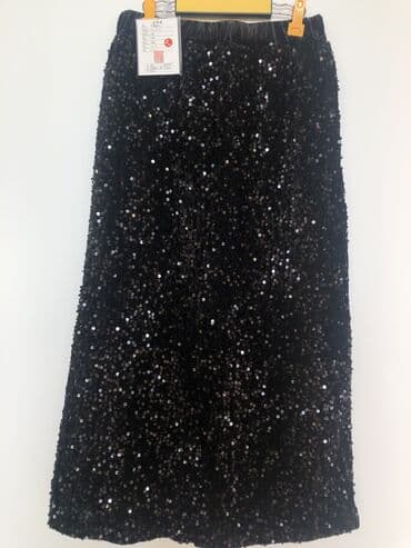 теннисный юбка: Юбка, Модель юбки: Прямая, Макси, Бархат, Высокая талия, С пайетками — 6