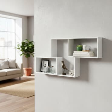 полка для светов: Полка навесная P003V (Белый) Большая и стильная настенная полка для — 1