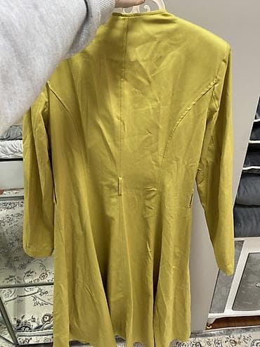 Пальто, Осень-весна, По колено, Приталенная модель, M — 3