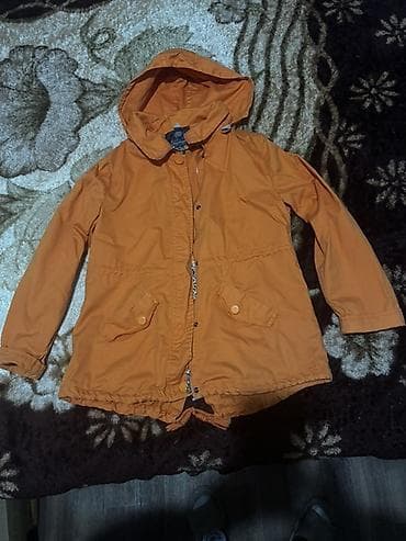 дождевик двойка: Женская легкая парка/ветровка оранжевого цвета. - Прямой крой с — 1