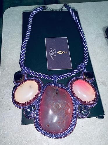 Жеке буюмдар: Продаю шикарное эксклюзивное лиловое Колье из агатов ручной работы от — 2