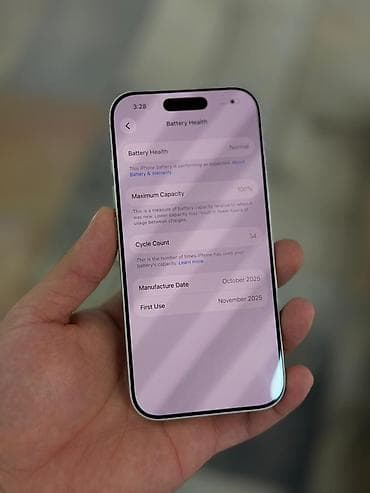 apple tab: IPhone 17, Б/у, 256 ГБ, Белый, 100 % — 6