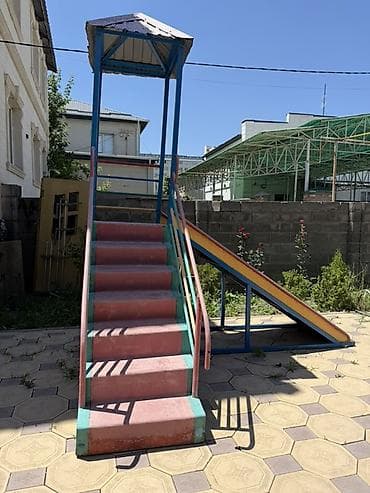 детская горка цена: Детская горка Для улицы, Металл, Б/у — 1