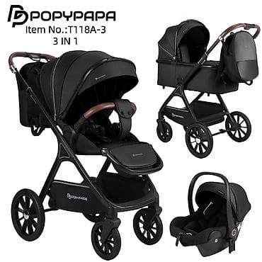 купить poppuck: Коляска-трансформер PopyPapa T118A-3, комплект 3 в 1 - Универсальная — 1
