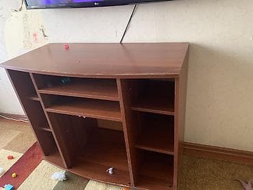 прием телевизора: Тумба и подставка для телевизора, Напольная, ЛДСП, цвет - Коричневый — 2