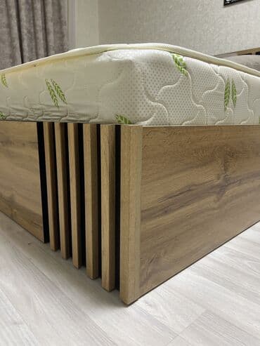 мебель аламедин: Уктоочу бөлмө гарнитуру, Эки кишилик керебет, ДСП, түсү - Күрөң — 5