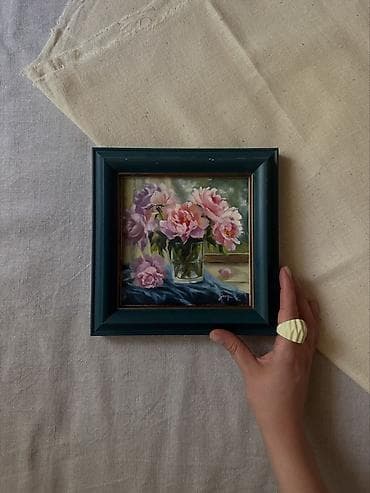 спальний: Картины маслом в рамах — серия цветочных миниатюр. - Сюжеты — 3