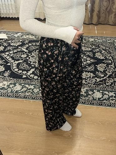 корейский одежда: Брюки Широкие, Лето, Made in KG, Новый, M, L, XL — 1
