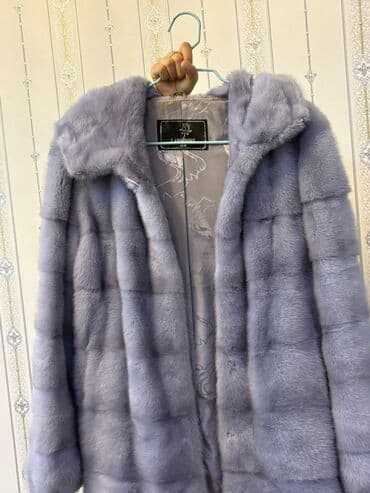 сиреневый: Шуба из норки, цвет дымчато‑голубой (серо‑сиреневый подтон) — 4