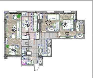 3 комнаты, 98 м², 5 этаж, Готовая ПСО (под самоотделку)