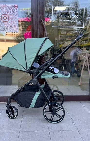 купить прогулочную коляску недорого: Коляска, цвет - Голубой, Б/у — 1