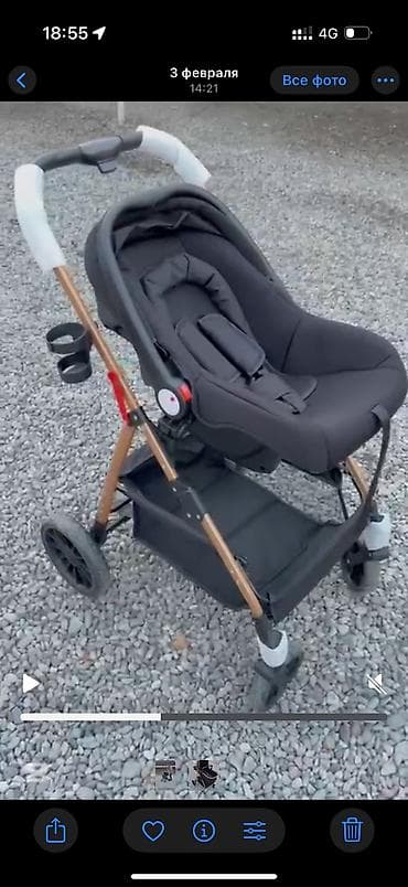 Детские электрокары: Коляска, цвет - Черный, Новый — 2