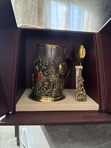 чайники бу: Подарочный набор для чая в футляре. Бронза Состав: - Подстаканник с — 4