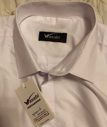 Атайын кийим: Продаю новую рубашку мужскую белого цвета с передней планочкой, размер — 3