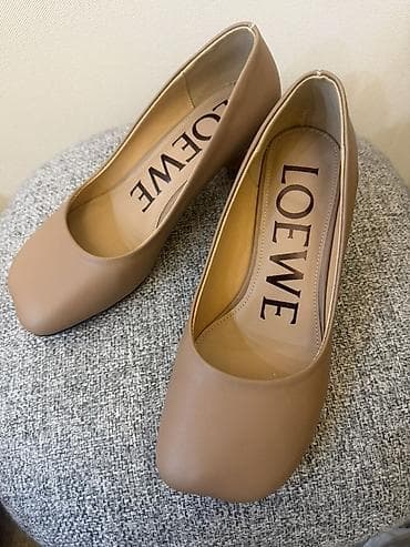 лоро пиано женские: Туфли LOEWE - Модель: лодочки с квадратным мыском - Цвет: нюд/беж - — 1