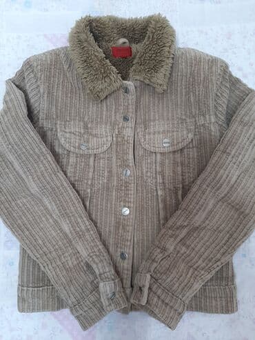 куртка женская xl: Джинсовая куртка, Классическая модель, Зима, С меховой отделкой, M — 4