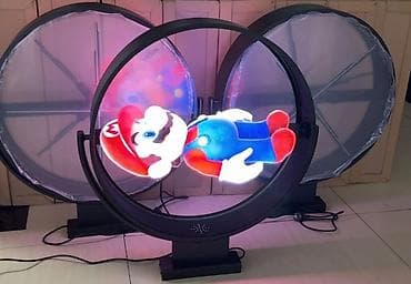 3д формы: 3D LED голограмма (hologram fan) — круглая двусторонняя система — 1
