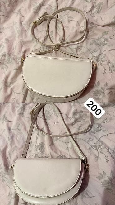 длинный пиджак: Сумка через плечо, форма «полумесяц», светло‑бежевая/молочная. - — 1