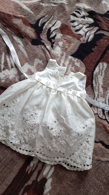 беби берн: Детское платье, цвет - Молочный, Новый — 1